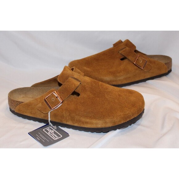 Birkenstock Men\'s Boston Suede Mule Clog Suede Sandal Slippers‎ Mink Brown EU 44 main image 5